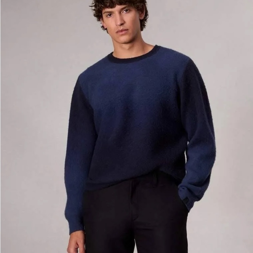 rag & bone Downing Crewneck Cashmere Blend Sweater Navy Multi NWT Small